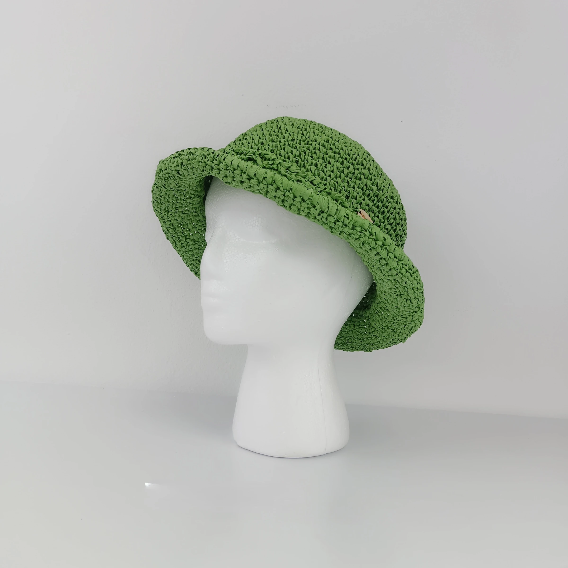 Chapéu de ráfia cor verde maçã – photo 4